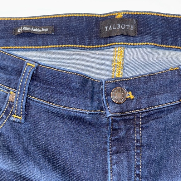 Talbots Dark‎ Blue Slim Ankle Jeans 12 - Picture 2 of 7